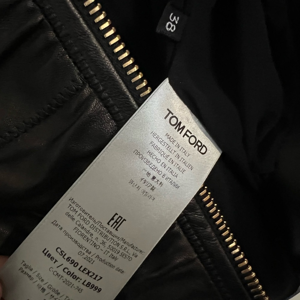 Authentic Tom ford leather jacket. size 38 which is a size small. - Picture 7 of 7